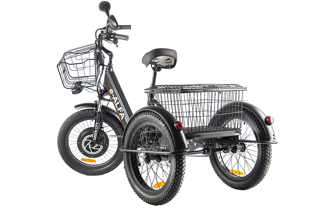 Трицикл GREEN CITY e-ALFA Trike (Серебристый-2762)