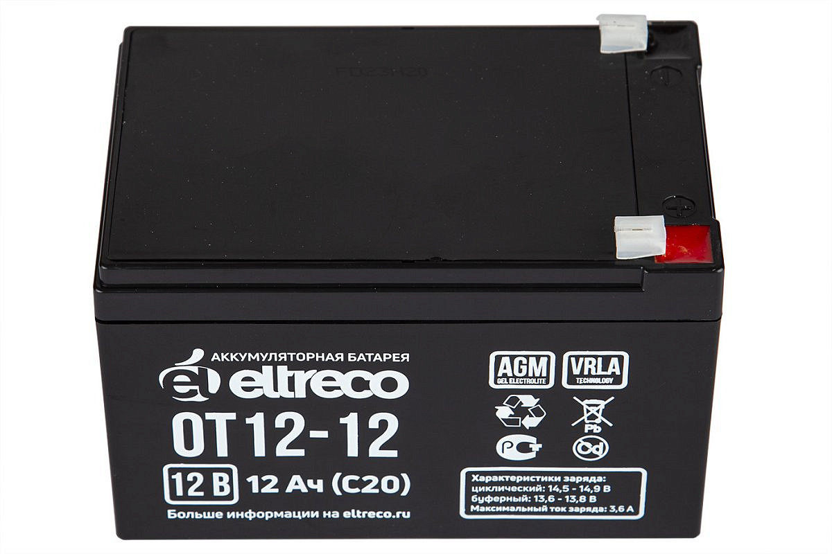Тяговый аккумулятор ELTRECO ОТ12-12 (6-F-12) (12V12A/H C20)