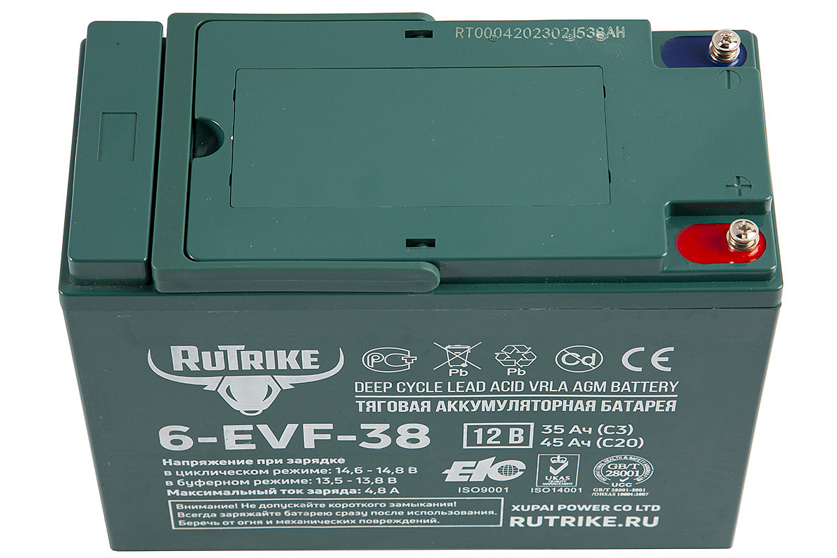 Тяговый аккумулятор RuTrike 6-EVF-38 (12V38A/H C3)